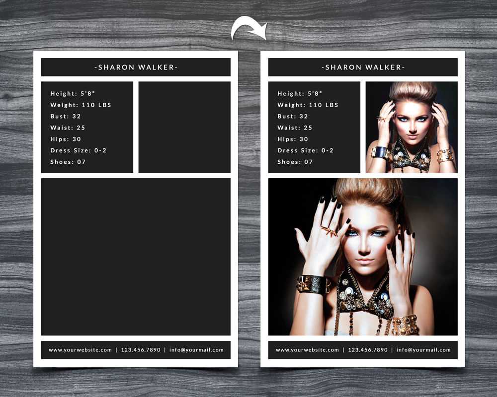 Model Comp Card Templatenm Design Studio | Thehungryjpeg Within Comp Card Template Psd