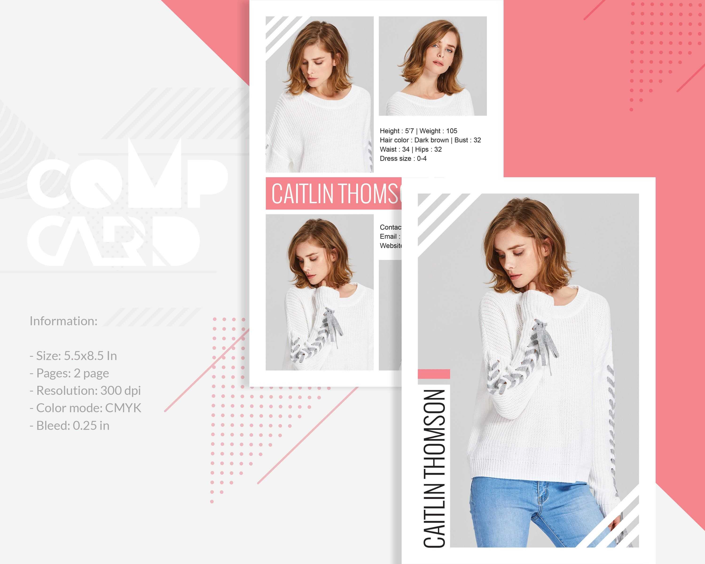 Modeling Comp Card | Fashion Model Comp Card Template Intended For Comp Card Template Psd
