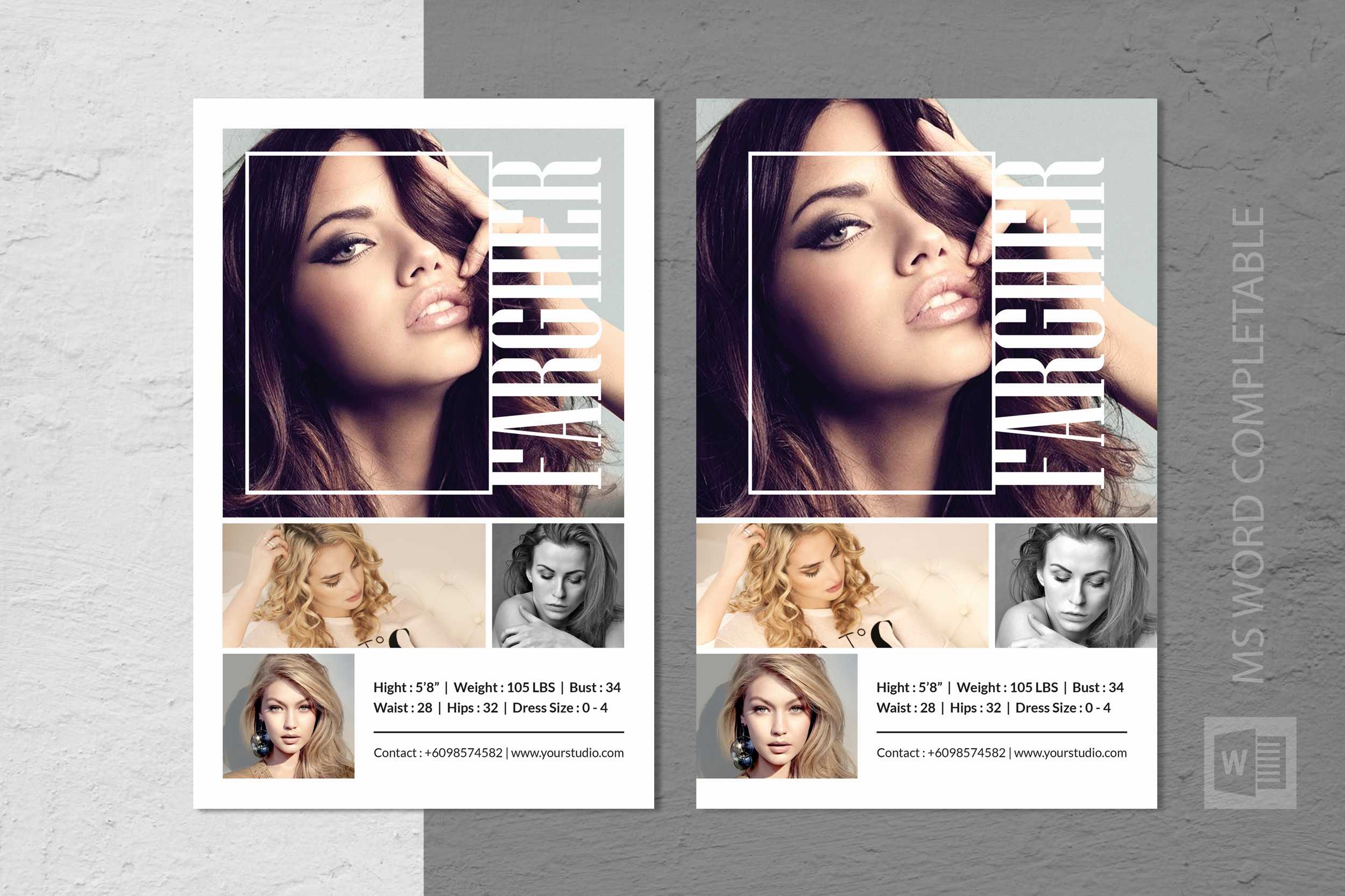 Modeling Comp Card Template For Download Comp Card Template