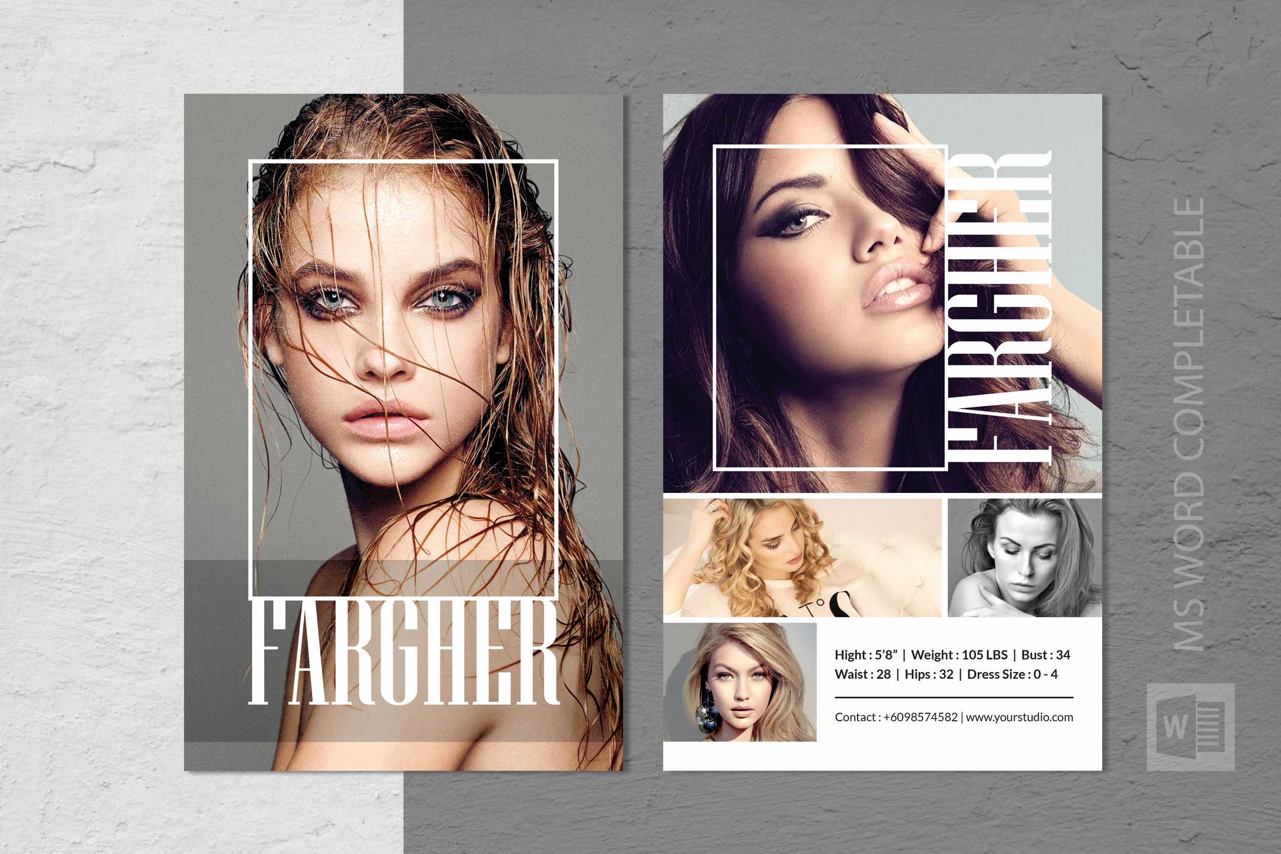 Modeling Comp Card Template For Free Comp Card Template