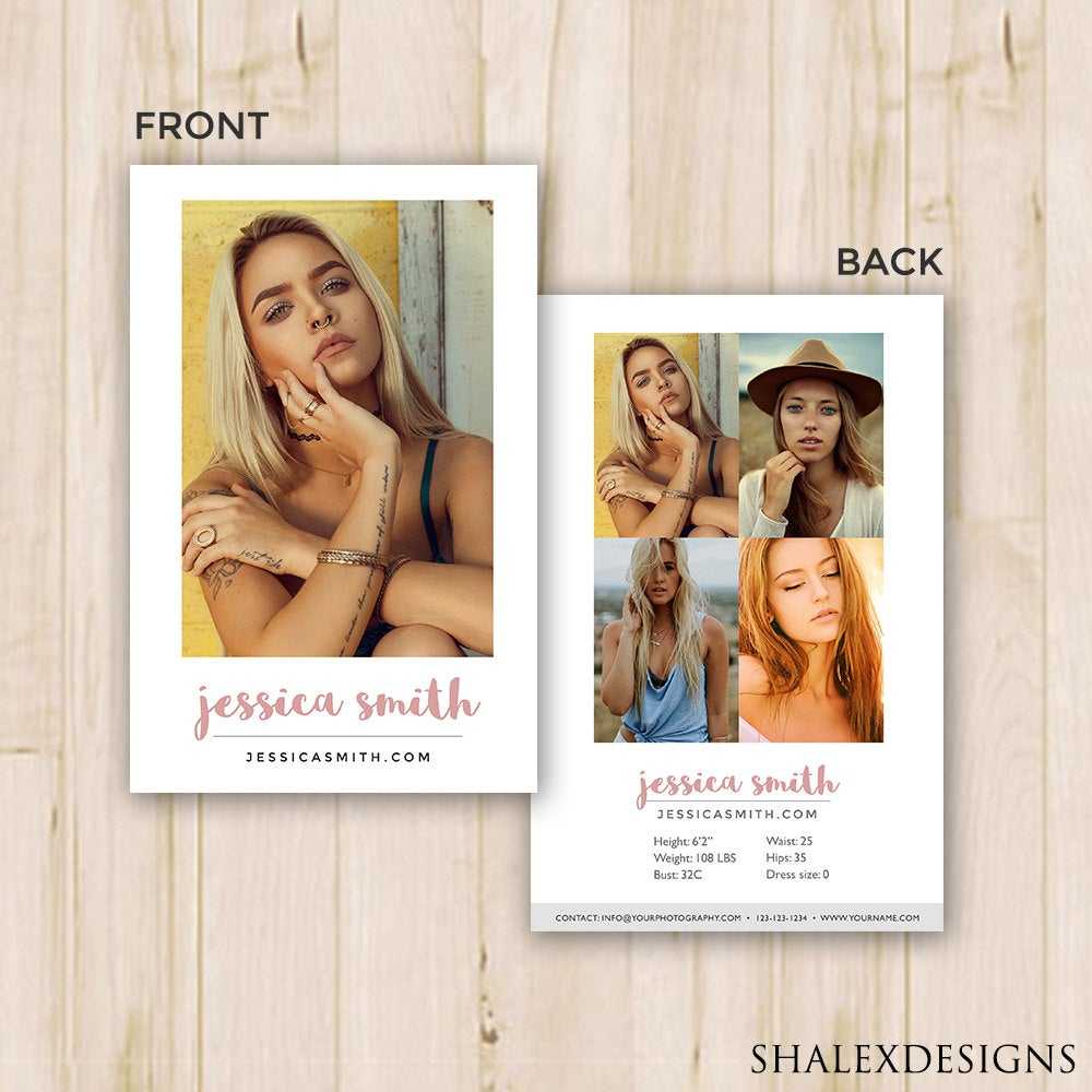Modeling Comp Card Template – Photoshop Psd *instant Download* With Regard To Comp Card Template Psd