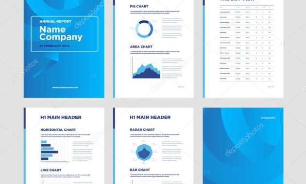 Modern Annual Report Template With Cover Design And in Illustrator Report Templates