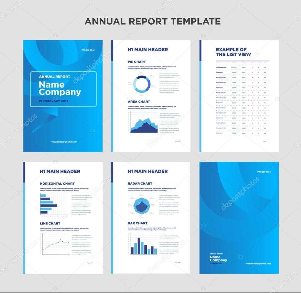 Modern Annual Report Template With Cover Design And In Illustrator Report Templates