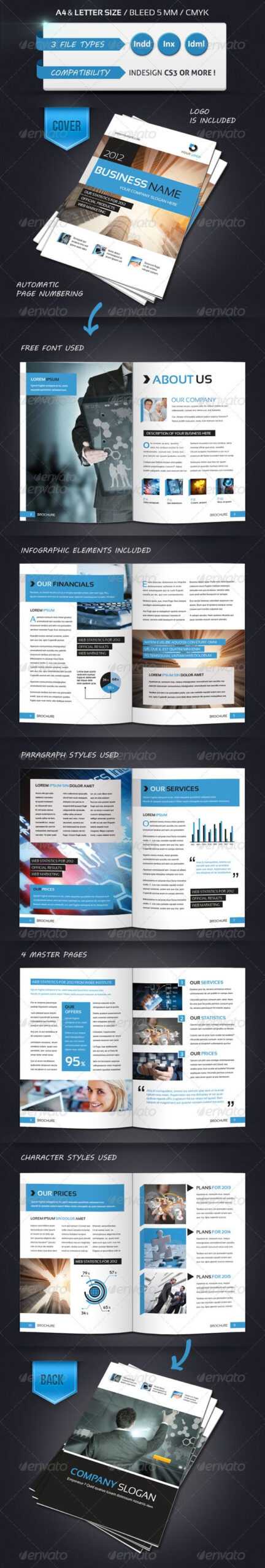 Modern Brochure Template A4 12 Pages | Publication Design With Regard To 12 Page Brochure Template