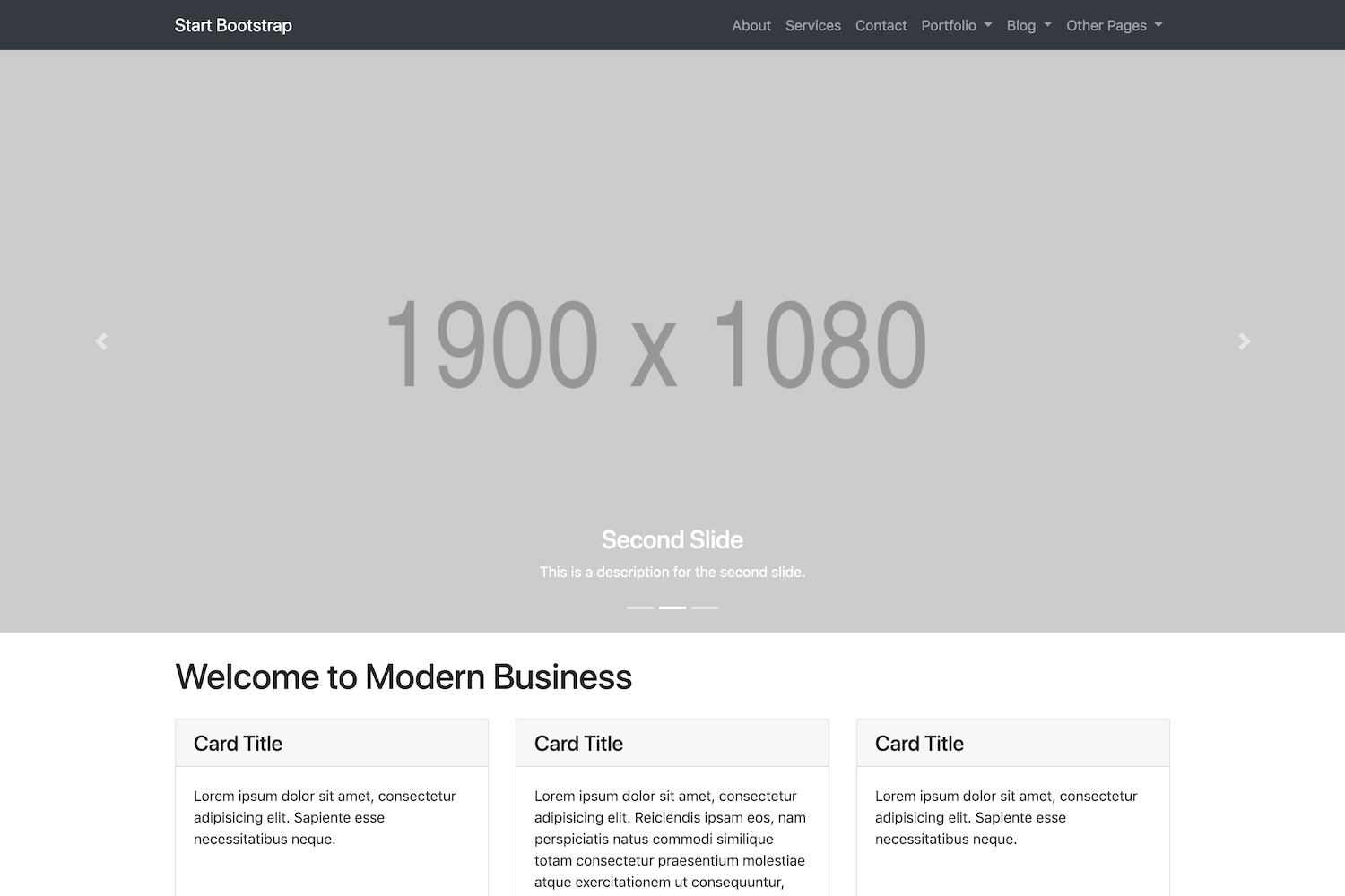 Modern Business – Full Website Template For Bootstrap 4 Throughout Index Card Template For Pages