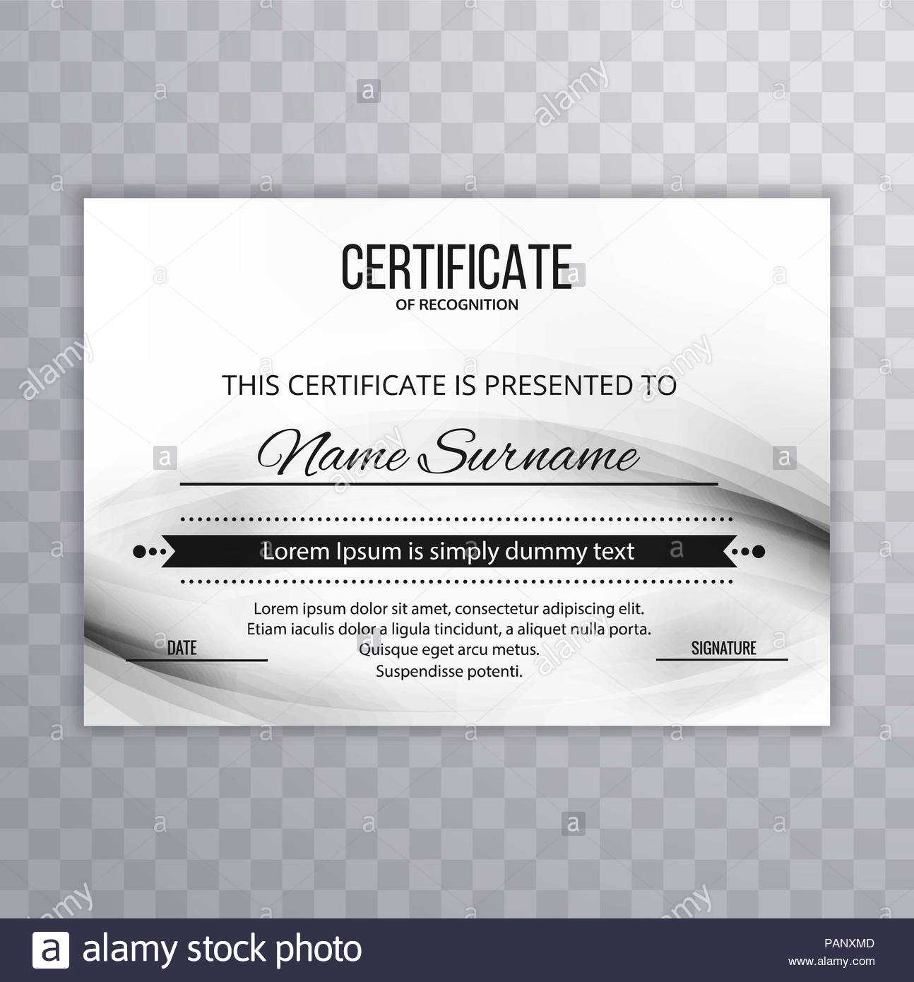 Modern Certificate Template Design Stock Photo: 213152925 Regarding Borderless Certificate Templates