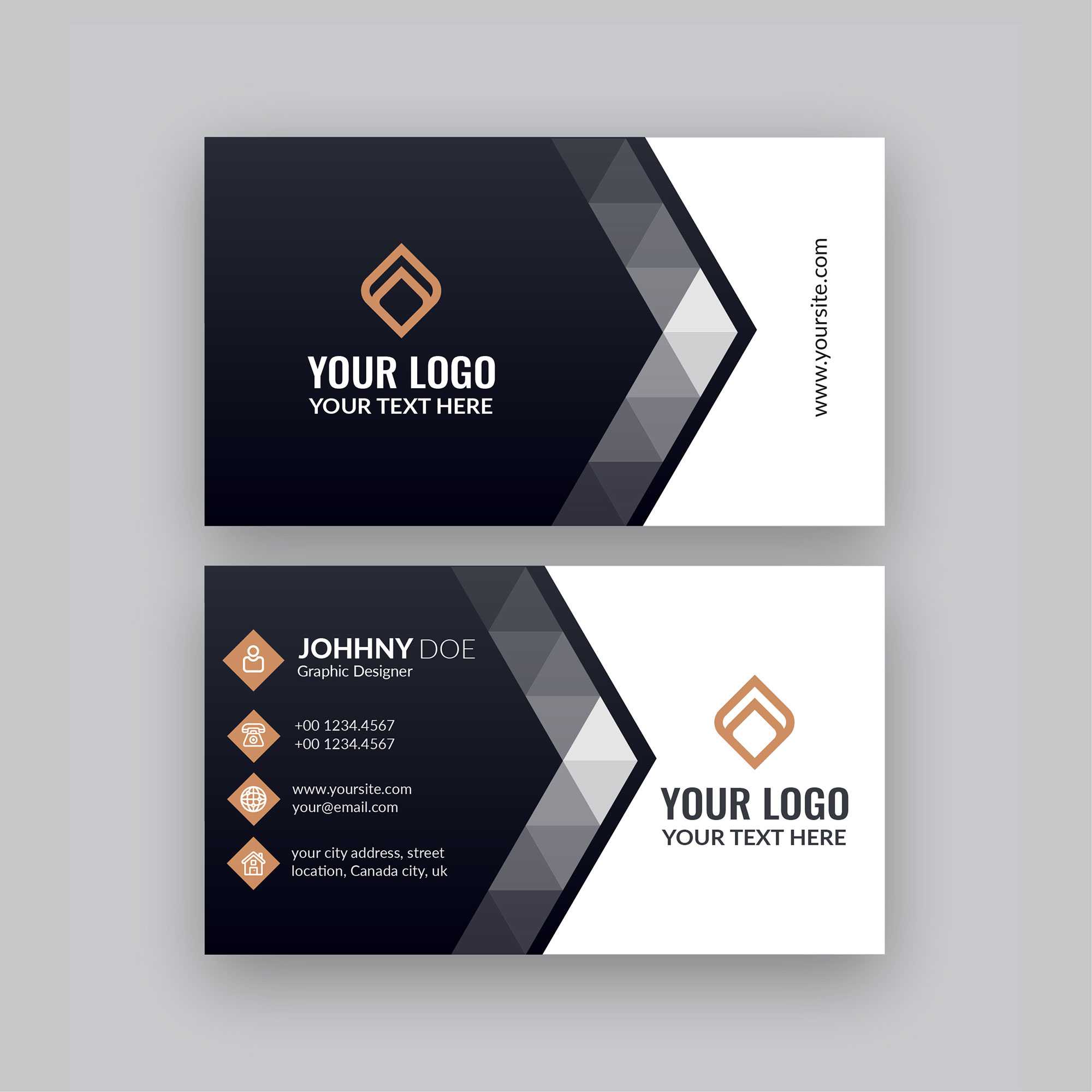 Modern Company Visiting Card Template | Free Business Card Within Designer Visiting Cards Templates