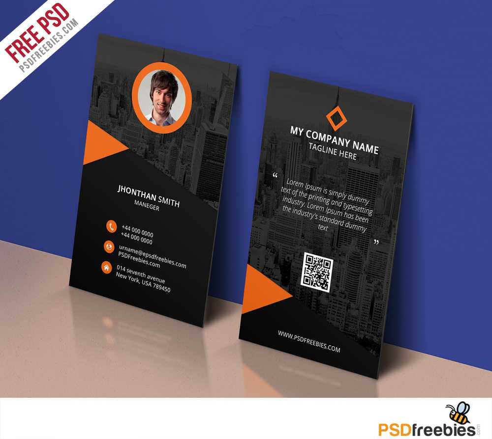 Modern Corporate Business Card Template Free Psd Inside Psd Name Card Template
