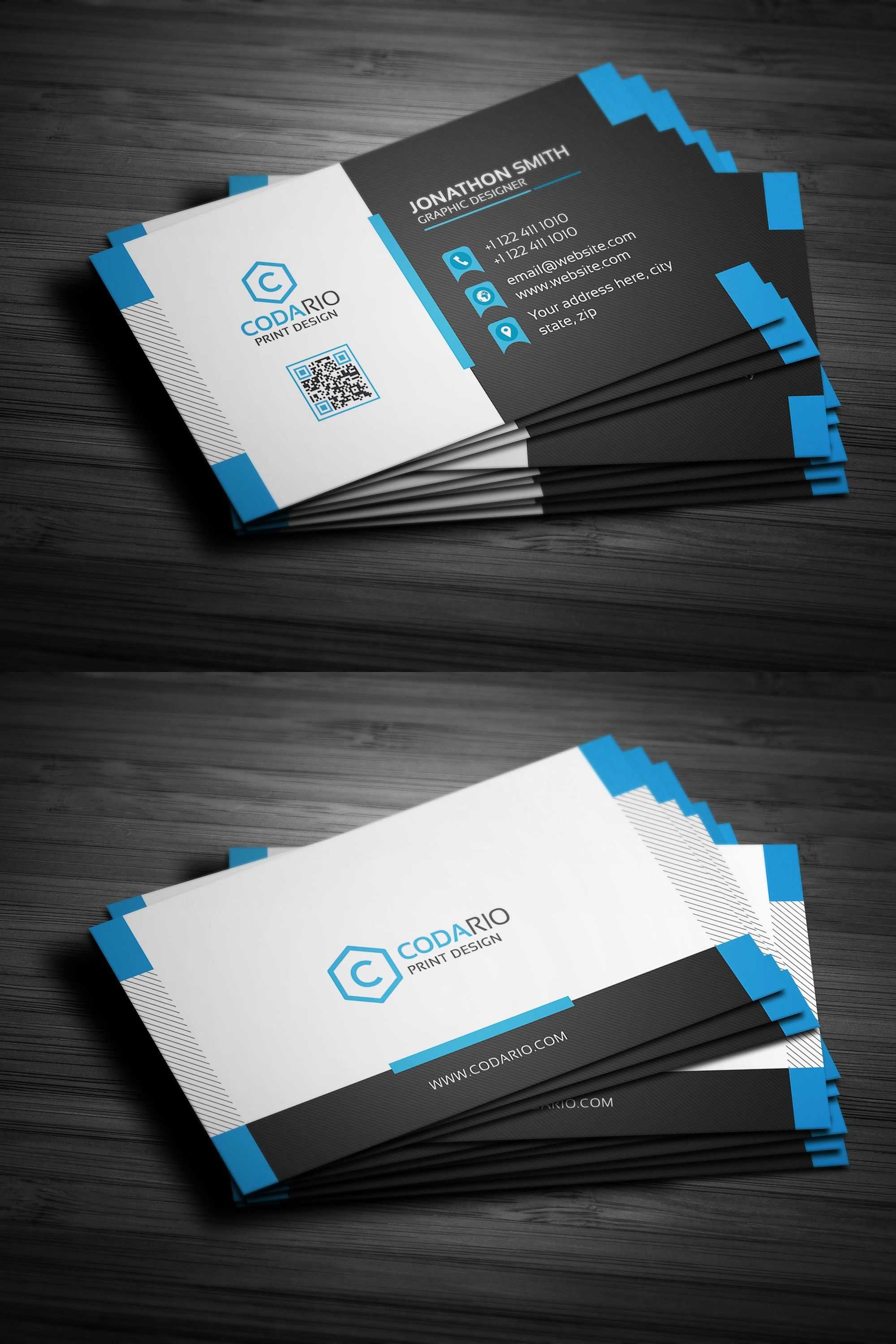 Modern Creative Business Card Template Psd | Business Card With Regard To Web Design Business Cards Templates