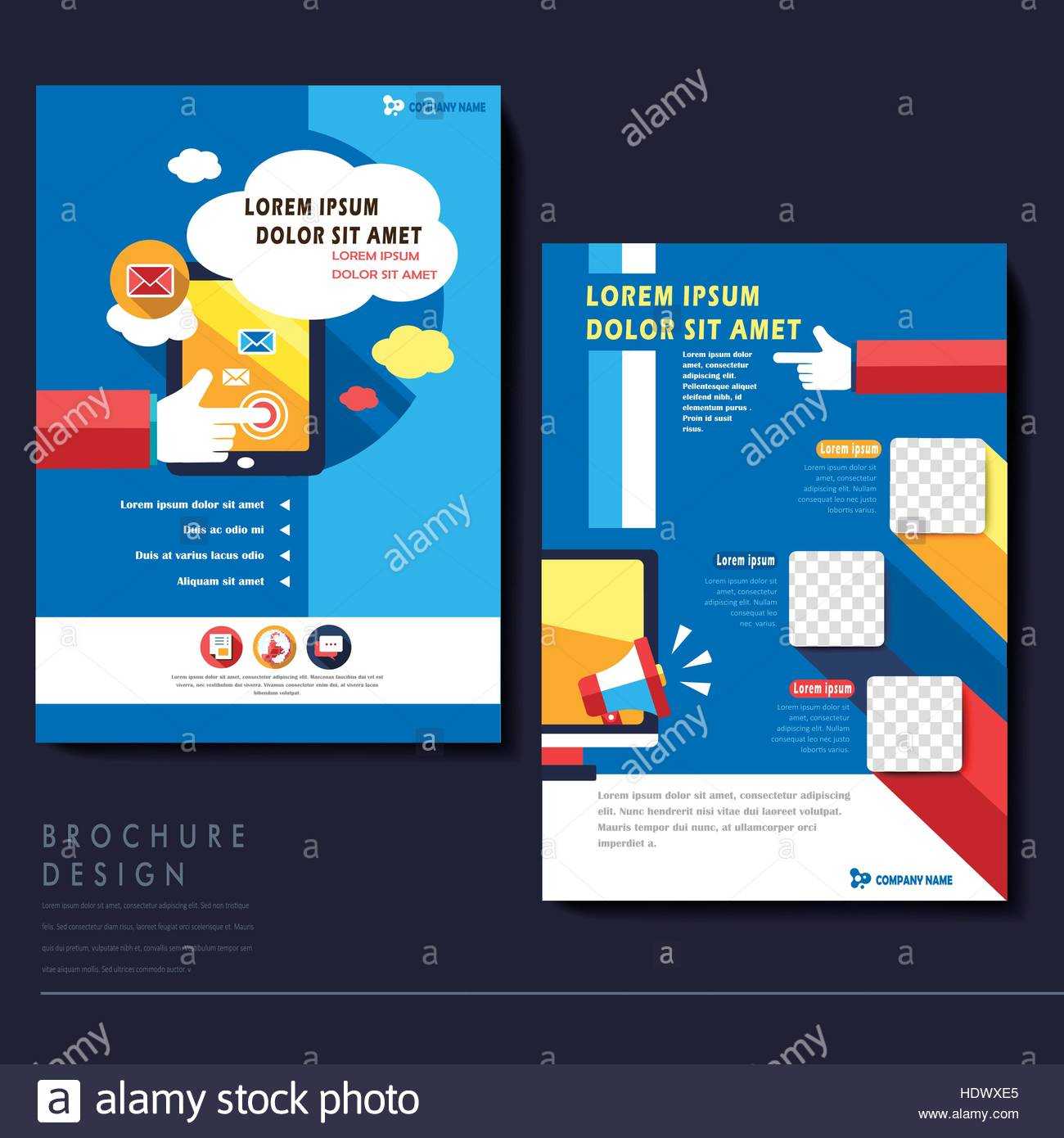 Modern Flat Design Flyer Template For Social Media Concept Within Social Media Brochure Template