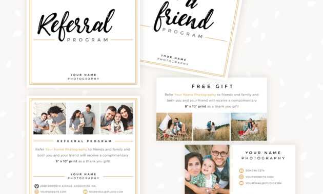 Modern Hand Lettering Referral Card Set - Strawberry Kit inside Photography Referral Card Templates
