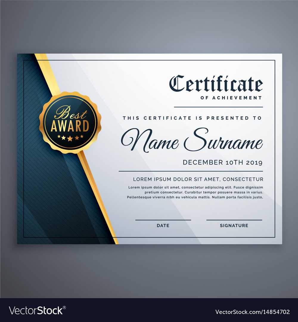 Modern Premium Certificate Award Design Template In Award Certificate Design Template
