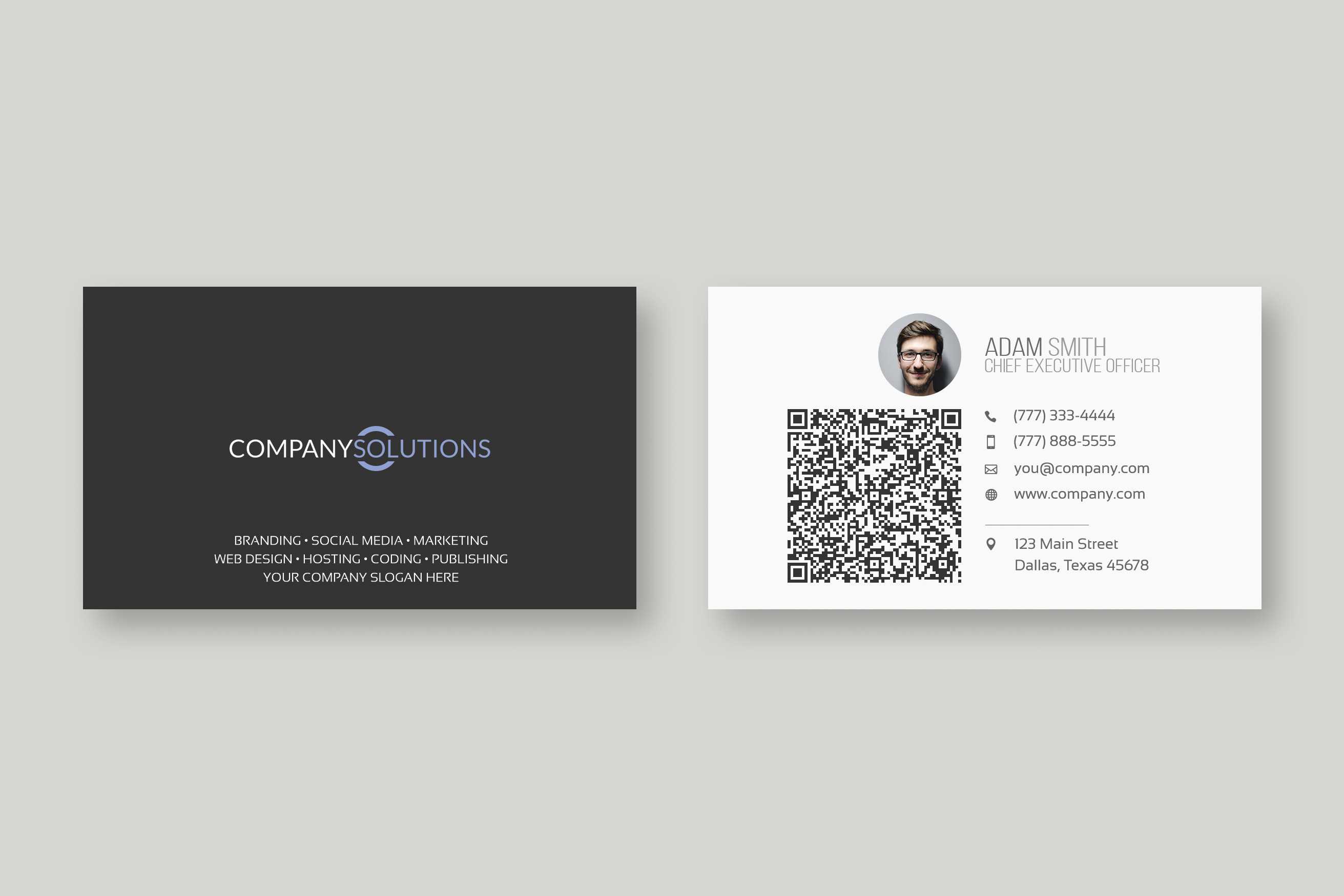 Modern Qr Code Business Card Template Throughout Qr Code Business Card Template