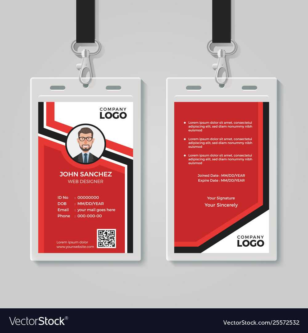 Modern Red Id Card Template Pertaining To Id Card Template Ai