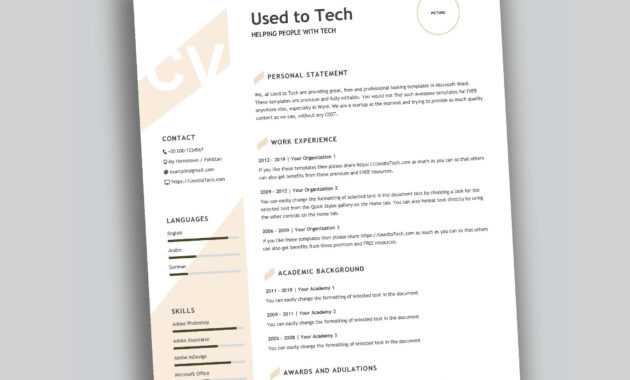 Modern Resume Template In Word Free - Used To Tech throughout How To Find A Resume Template On Word