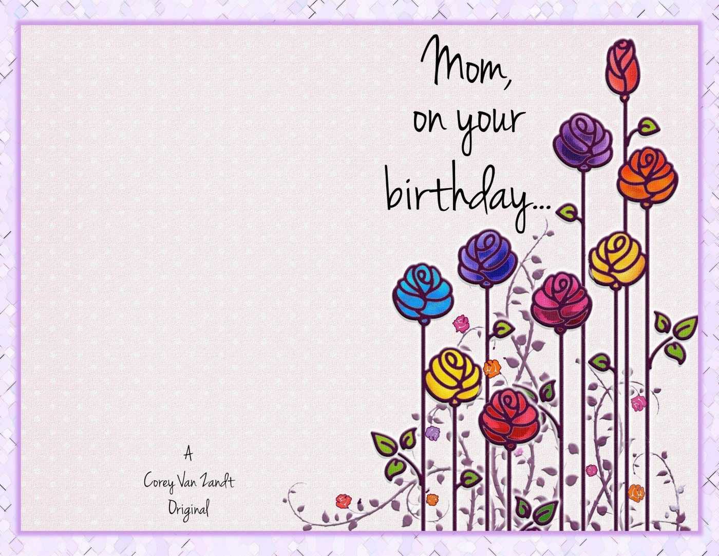 Mom Birthday Card Template | Theveliger Inside Mom Birthday Card Template