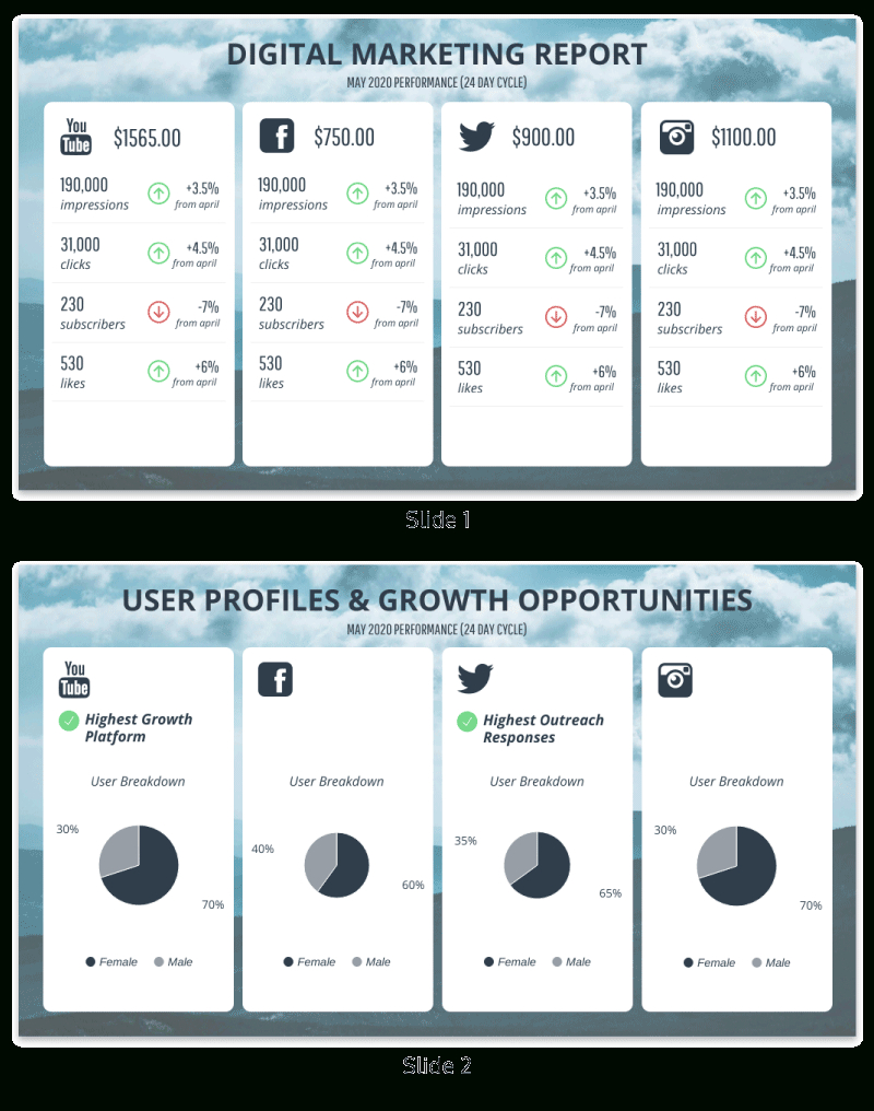 Monthly Social Media Report Template – Venngage Intended For Social Media Report Template