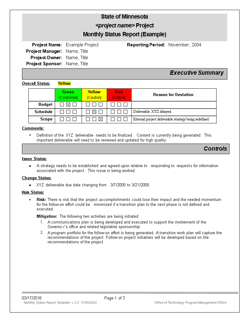 Monthly Status Report | Templates At Allbusinesstemplates Within Monthly Program Report Template