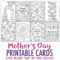 Mother's Day Coloring Cards | 8 Pack In Mothers Day Card Templates