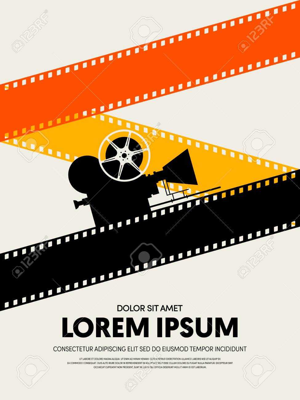 Movie And Film Festival Poster Template Design Modern Retro Vintage.. Intended For Film Festival Brochure Template