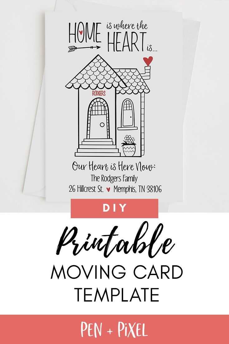 Moving Announcement, New Home, Moving, Change Of Address Intended For Moving Home Cards Template