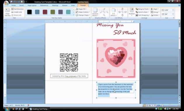 Ms Word Tutorial (Part 1) - Greeting Card Template, Inserting And  Formatting Text, Rotating Text throughout Birthday Card Template Microsoft Word