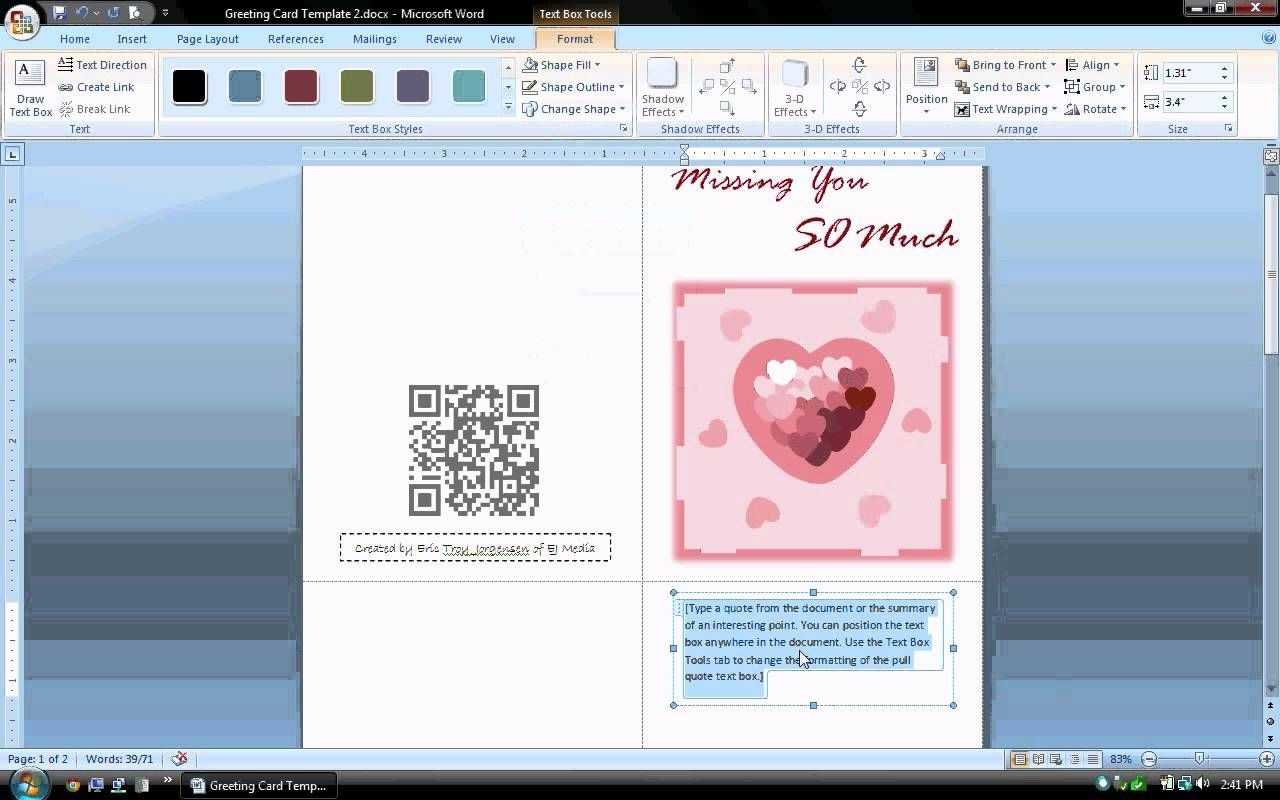 Ms Word Tutorial (Part 1) – Greeting Card Template With Regard To Birthday Card Publisher Template