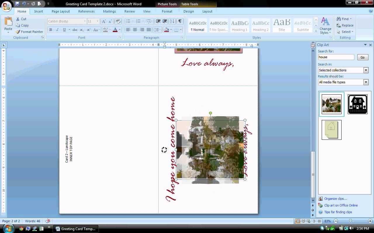 Ms Word Tutorial (Part 2) – Greeting Card Template For Birthday Card Template Microsoft Word