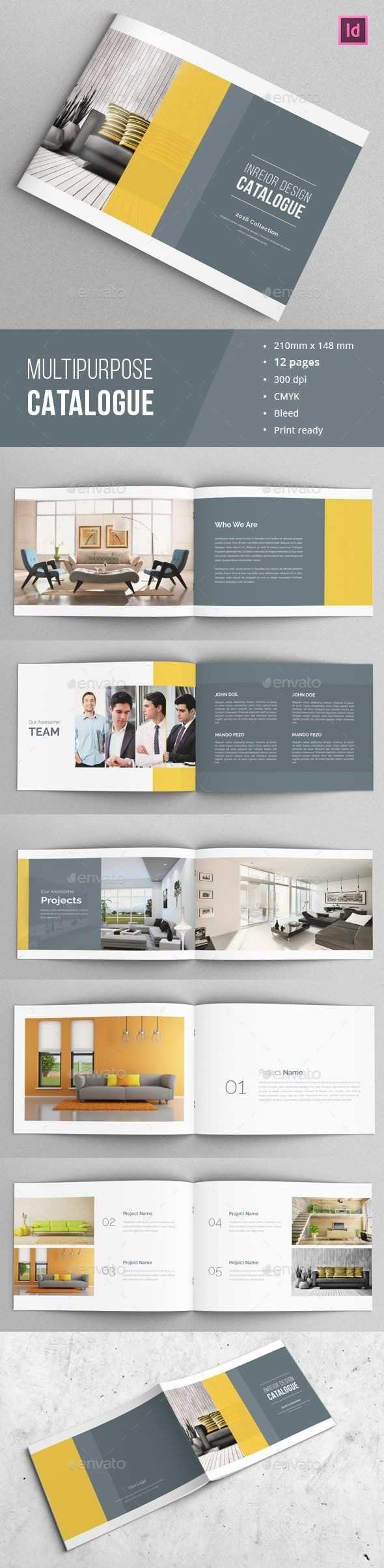 Multipurpose Brochure / Catalogue Template This Is 12 Page Throughout 12 Page Brochure Template