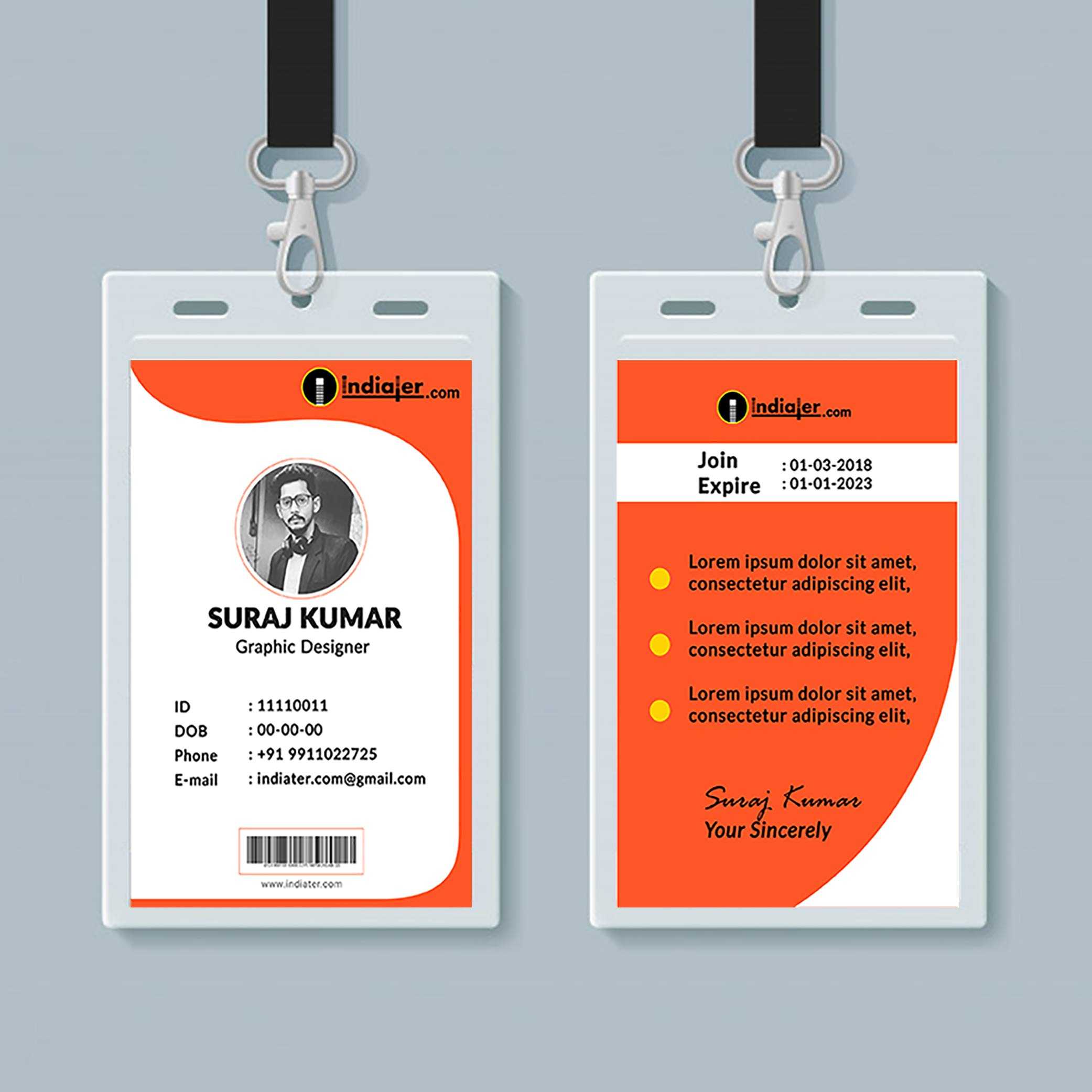 Multipurpose Corporate Office Id Card Free Psd Template Throughout Template For Id Card Free Download