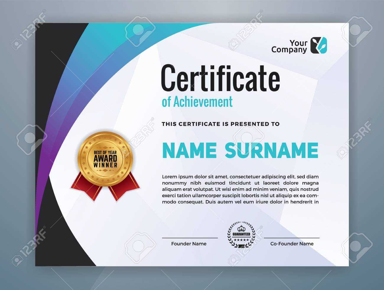 Multipurpose Modern Professional Certificate Template Design.. Inside Design A Certificate Template