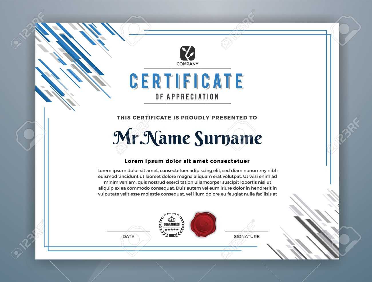 Multipurpose Modern Professional Certificate Template Design.. Throughout Design A Certificate Template