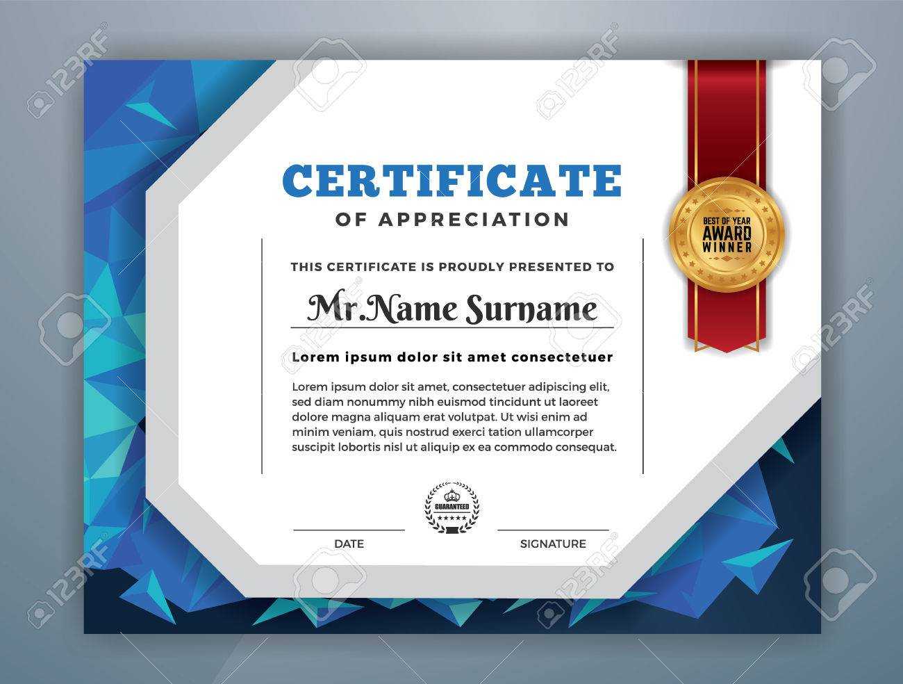 Multipurpose Modern Professional Certificate Template Design.. Throughout Professional Award Certificate Template