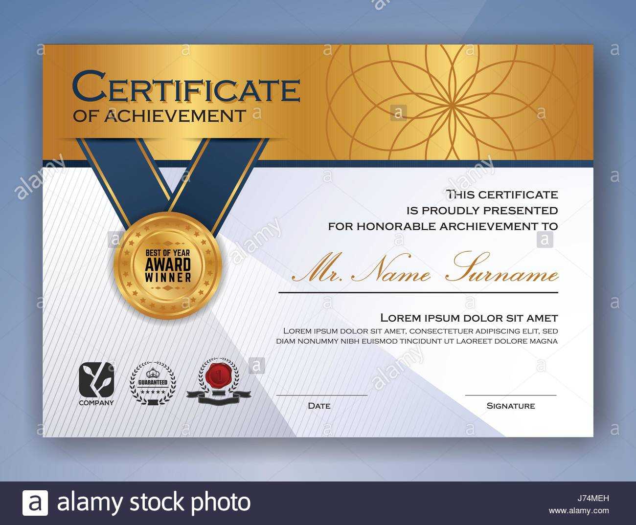 Multipurpose Professional Certificate Template Design For Regarding Professional Award Certificate Template