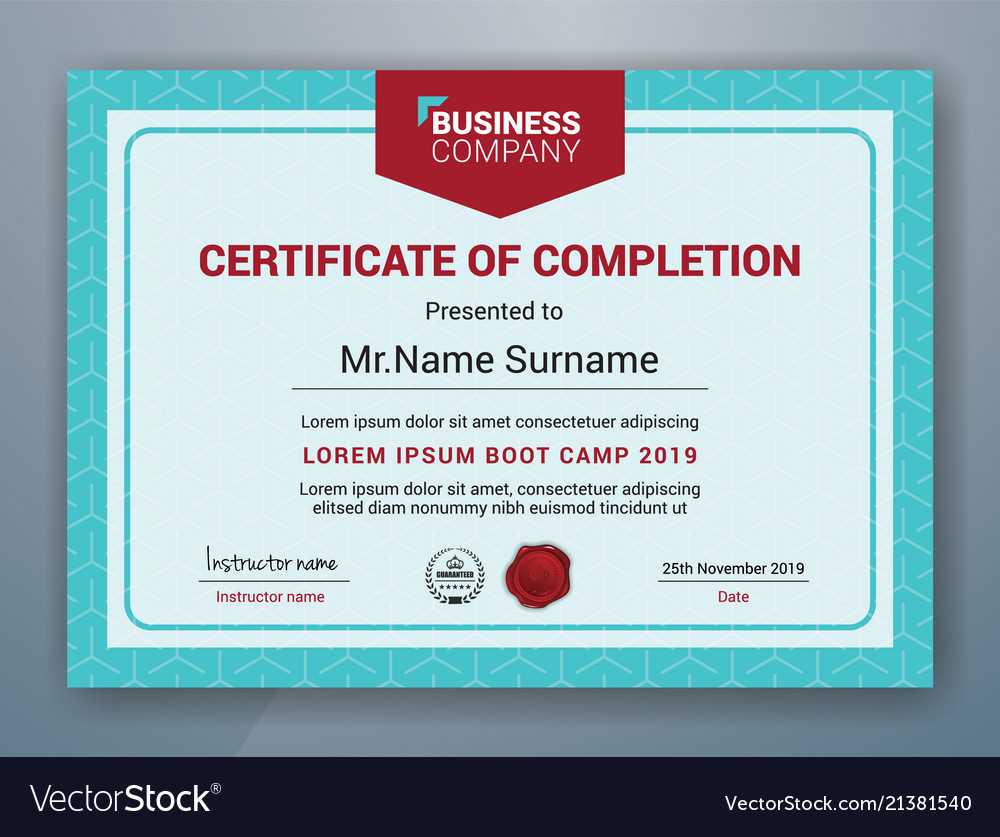 Multipurpose Professional Certificate Template Vector Image On Vectorstock Within Boot Camp Certificate Template