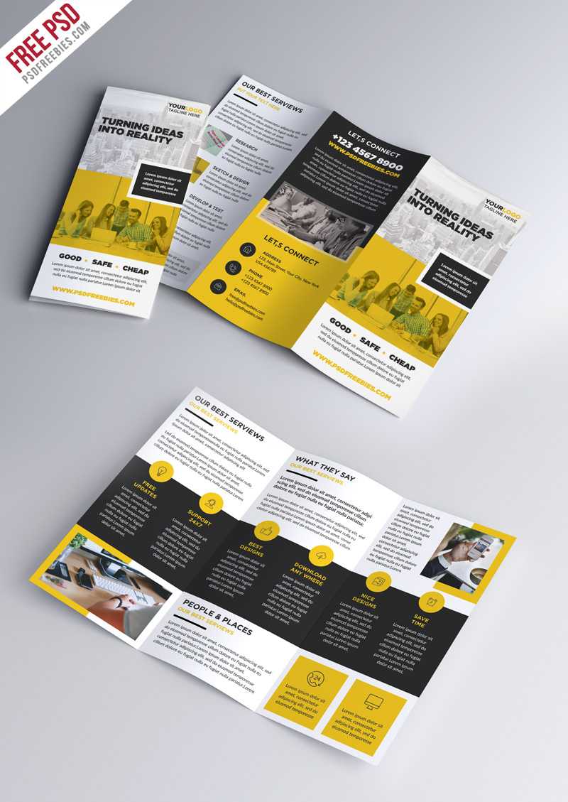Multipurpose Tri Fold Brochure Psd Template | Psdfreebies Inside 3 Fold Brochure Template Psd