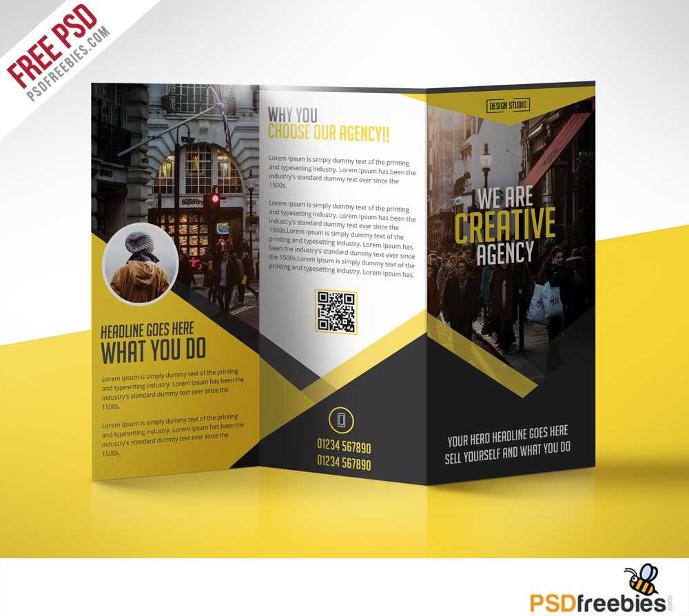 Multipurpose Trifold Business Brochure Free Psd Template For 3 Fold Brochure Template Free Download