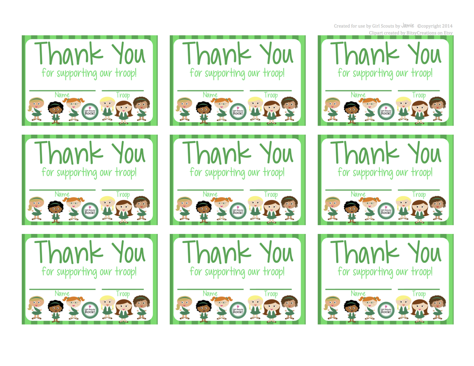 My Fashionable Designs: Girl Scouts – Free Printable Thank Regarding Free Printable Thank You Card Template