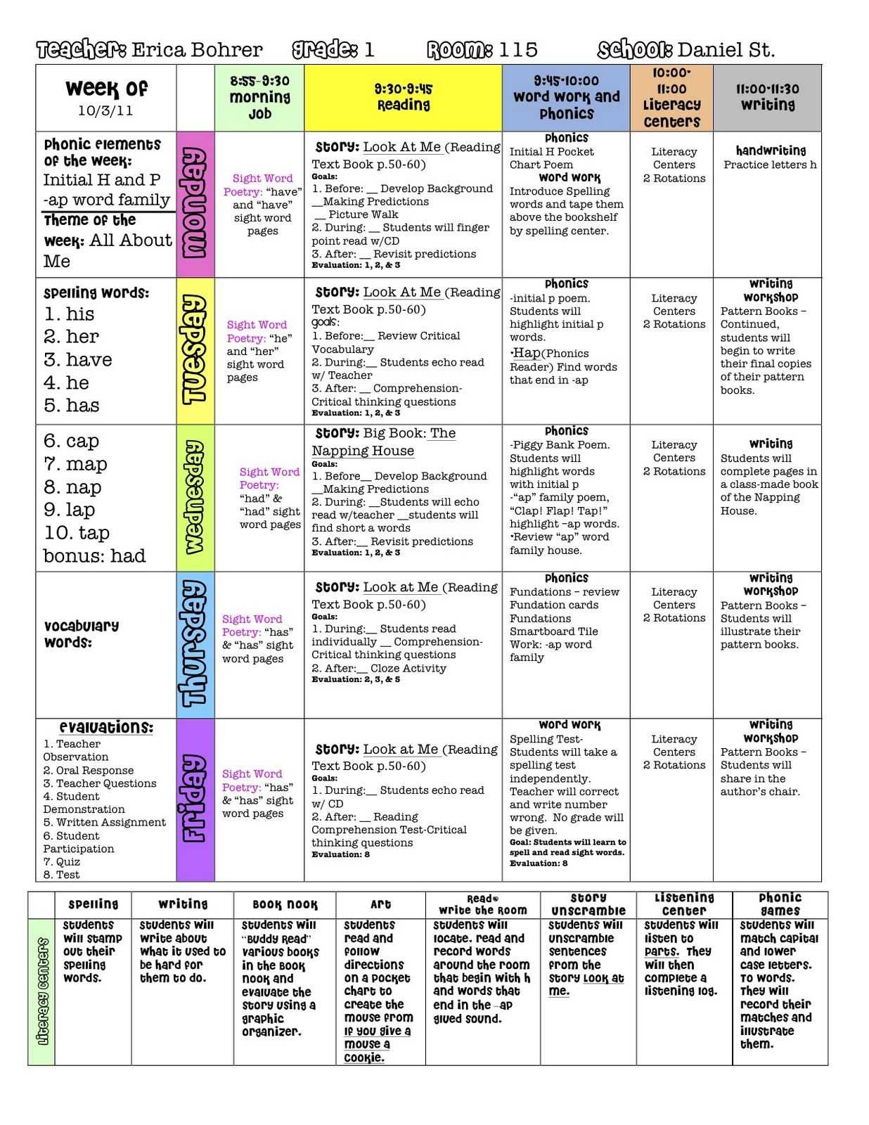 My First Grade Plan Book | Lesson Plan Format, Lesson Plan Intended For Teacher Plan Book Template Word