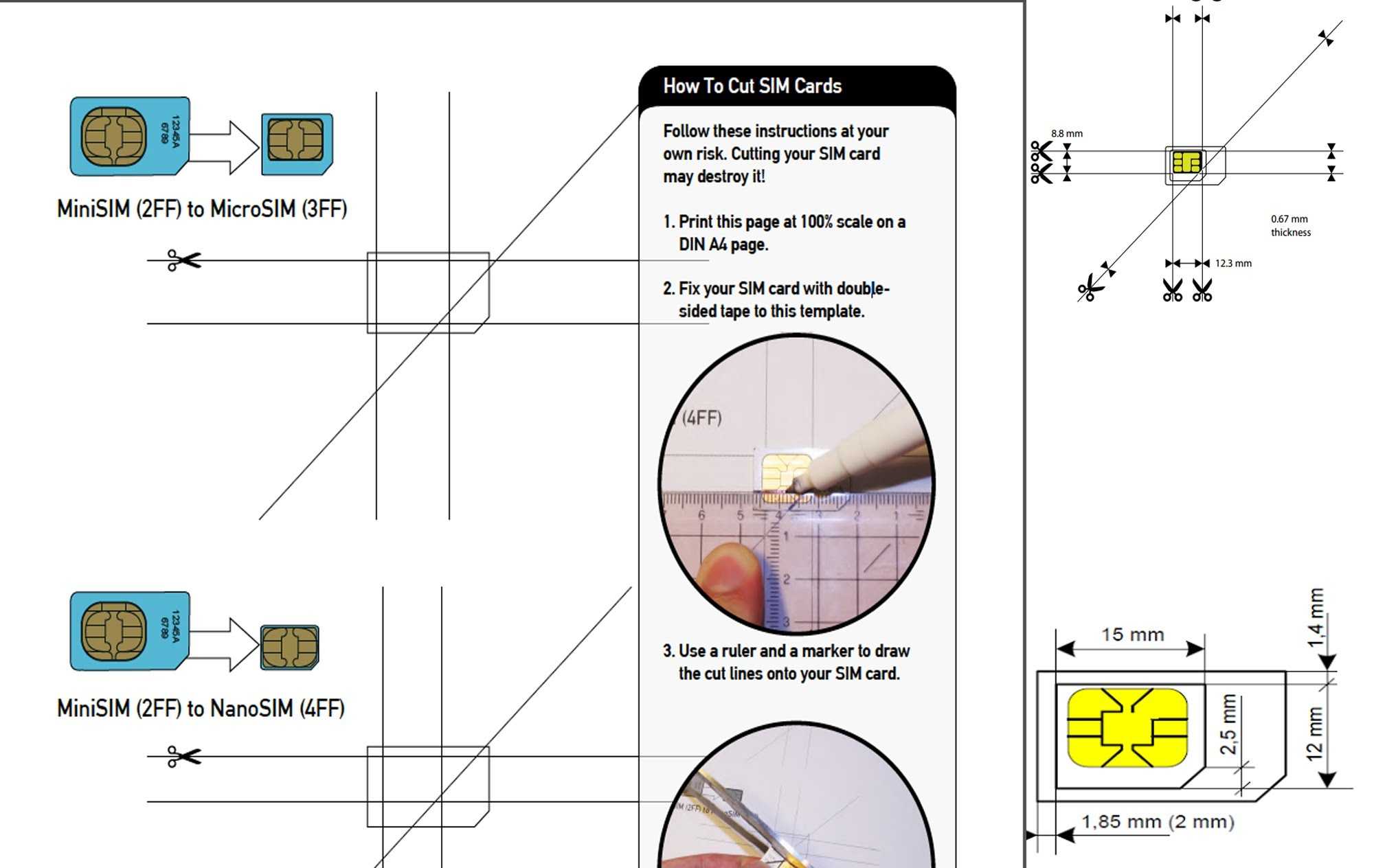 Nano Sim Cutting Template Letter Sample For Sim Card Cutter Template