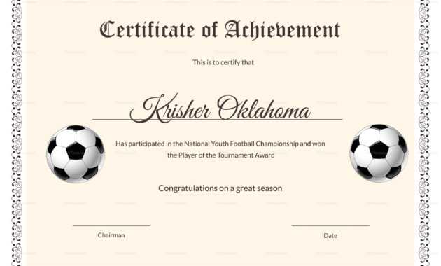 National Youth Football Certificate Template within Football Certificate Template