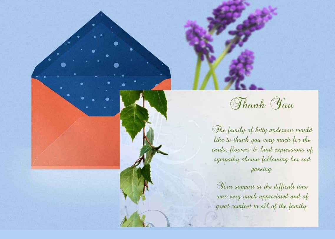 Natural Thank You Card Template Inside Sympathy Thank You Card Template