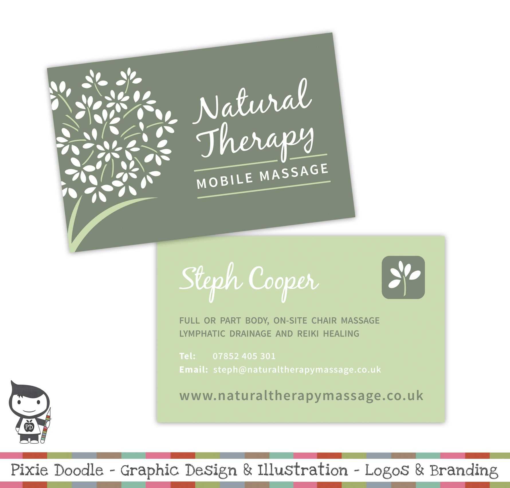 Natural Therapy Massage Logo Designwww.pixiedoodle.co.uk In Massage Therapy Business Card Templates