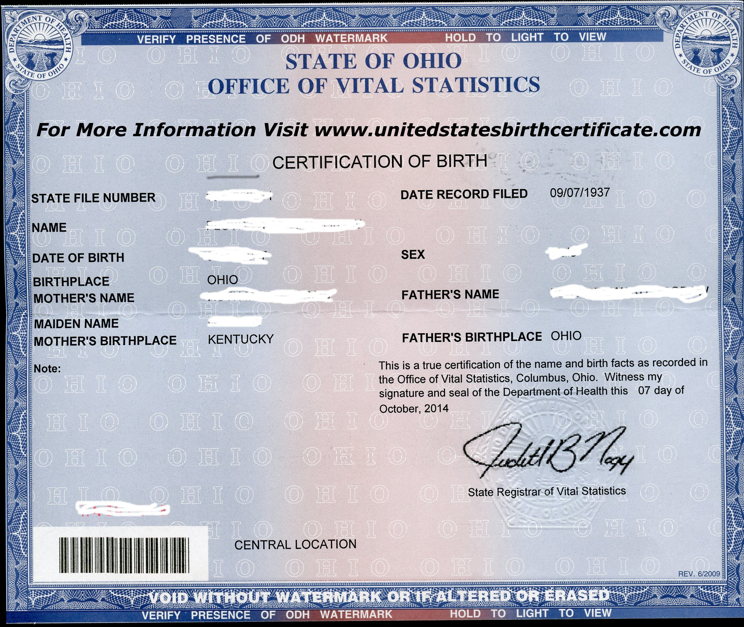 Need A Copy Of Your Ohio Birth Certificate? #wecanhelp Order For Novelty Birth Certificate Template