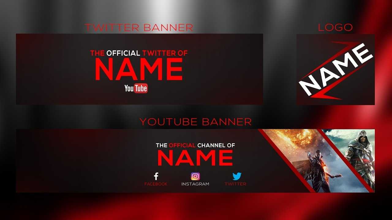 New 2017 Banner Template | Youtube Banner + Twitter Banner And Logo Psd |  With Free Download In Twitter Banner Template Psd