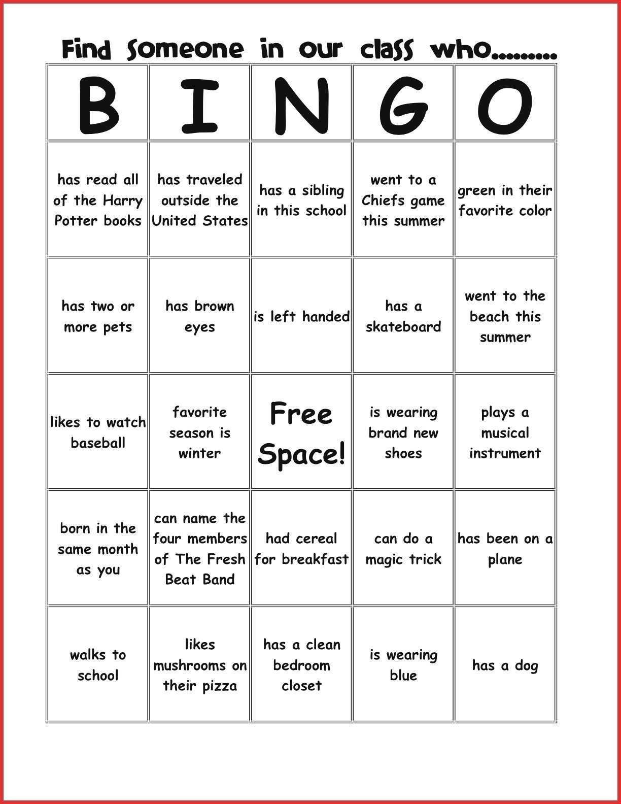 New Bingo Card Template | Leave Latter Pertaining To Ice Breaker Bingo Card Template