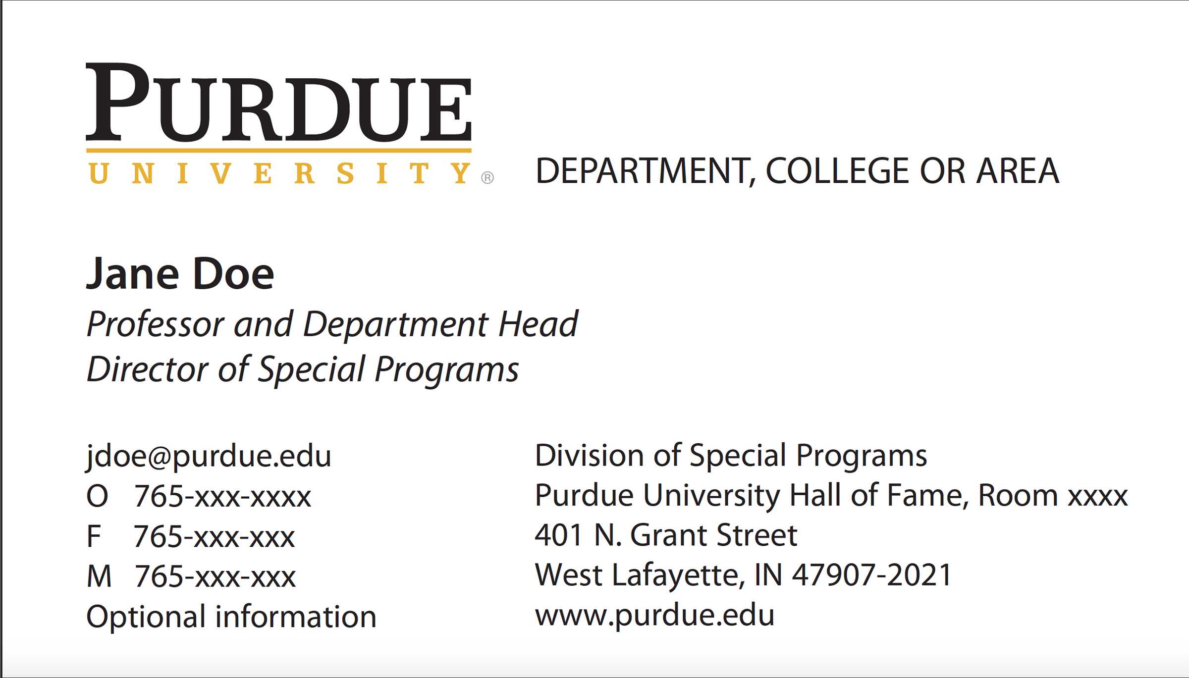 New Business Card Template Now Online - Purdue University News Inside Student Business Card Template