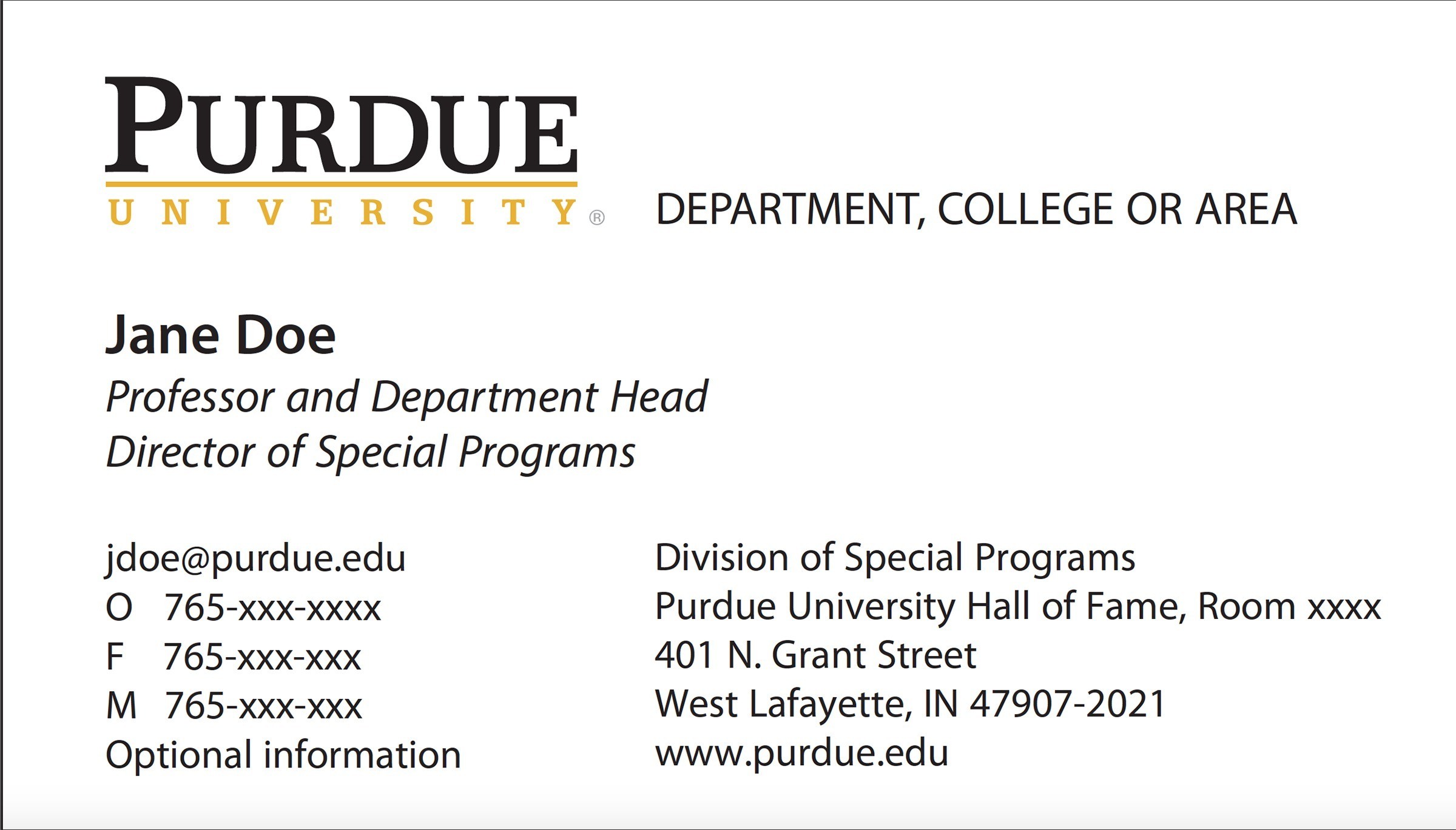 New Business Card Template Now Online - Purdue University News Intended For Graduate Student Business Cards Template