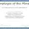 New Free 222 Employee Month Award Template Certificate Pdf Doc Intended For Employee Of The Month Certificate Templates