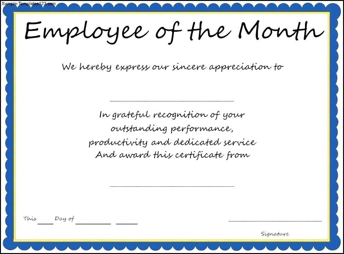New Free 222 Employee Month Award Template Certificate Pdf Doc Intended For Employee Of The Month Certificate Templates